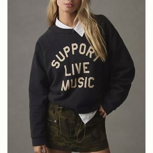 Anthropologie Original Retro Support Live Music Hoodie